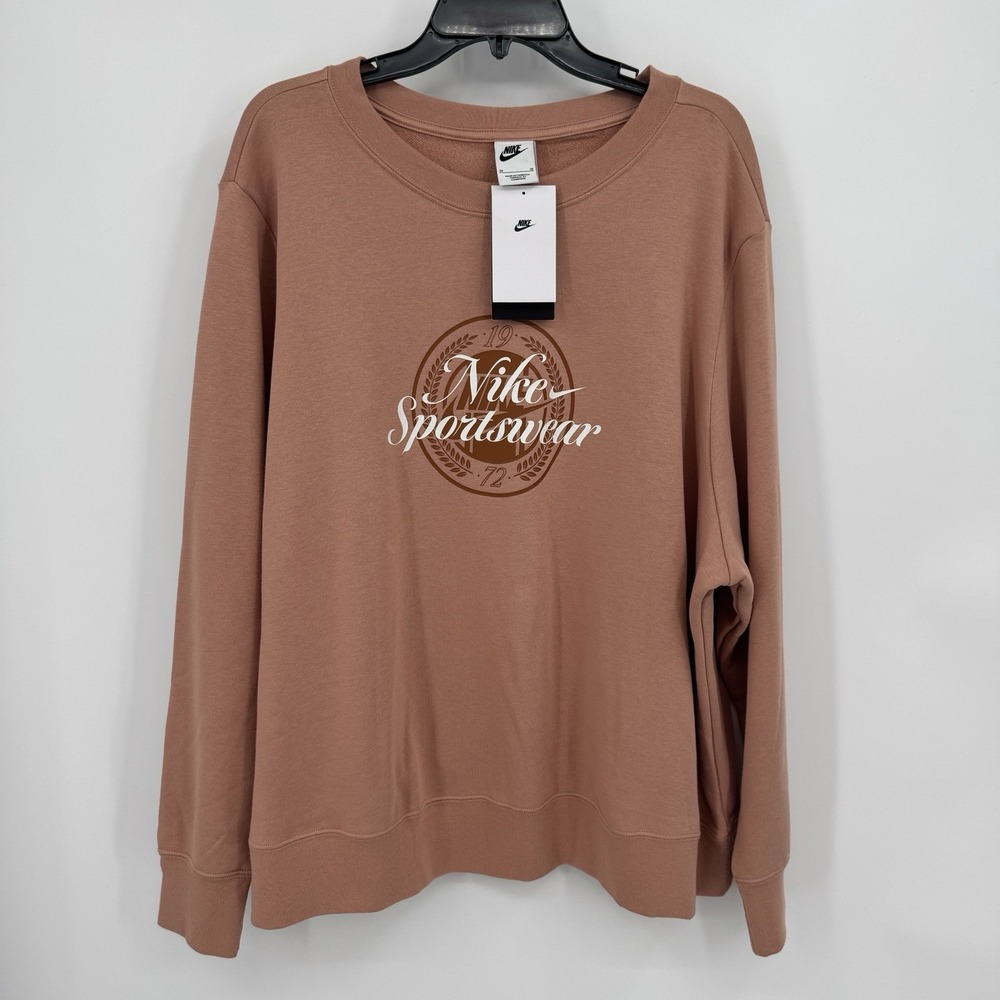 Nike Women's Sportswear Club Fleece GFX Crew Neck Sweatshirt size 3X Plus Size